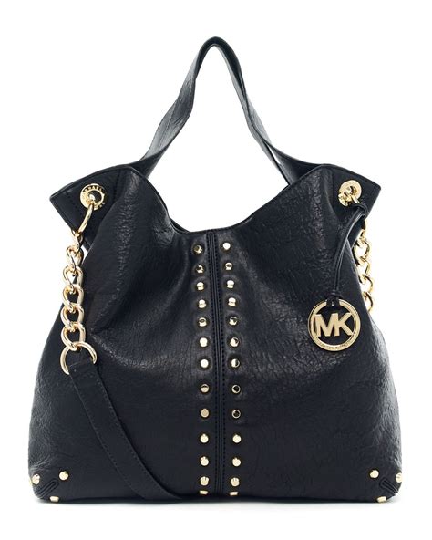 michael kors astor leather shoulder bag black|Michael Kors astor large pouchette.